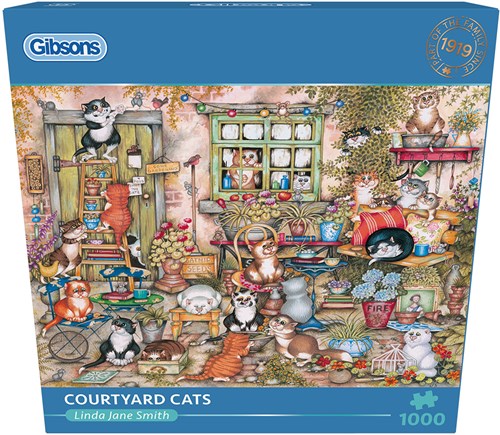 Gibsons legpuzzel katten Courtyard Cats 1000 stukjes volwassenen-3