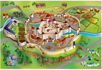 Speelkleed kasteel middeleeuwen speelmat 100x150cm kinderkamer