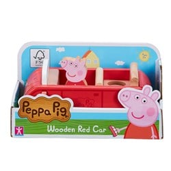Peppa Pig houten familieauto speelgoedauto met Peppa figuur rood