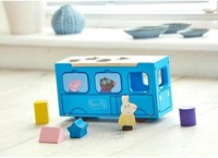 Trieur de cartes Peppa Pig Bus scolaire en bois-3
