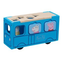 Peppa Pig houten schoolbus vormenstoof speelgoedbus educatief