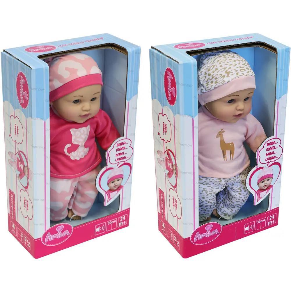 Amia pop Lea met geluid - zachte babypop 30cm - speelgoedpop