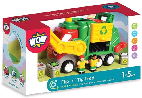 WOW Toys Flip n Tip Fred vuilniswagen speelgoed met geluid-3