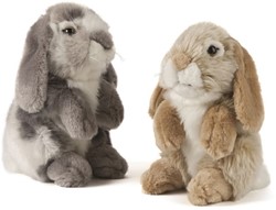 Living Nature Peluche Lapin aux Oreilles Tombantes Assis Marron 21 cm