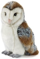 Living Nature knuffel uil barn owl groot 30cm pluche