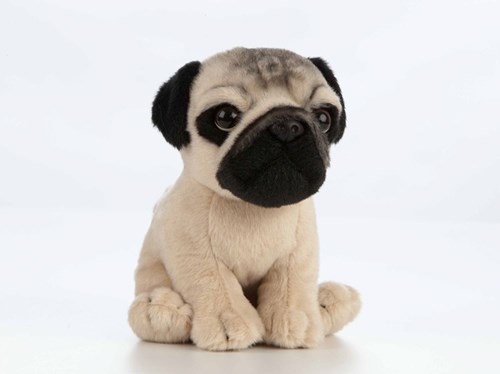 Living Nature peluche chiot Carlin chien doux 15 cm cadeau