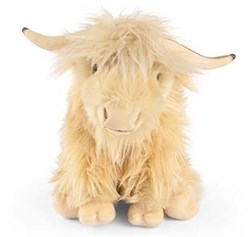 Living Nature peluche vache Highland blanche avec son - jouet en peluche