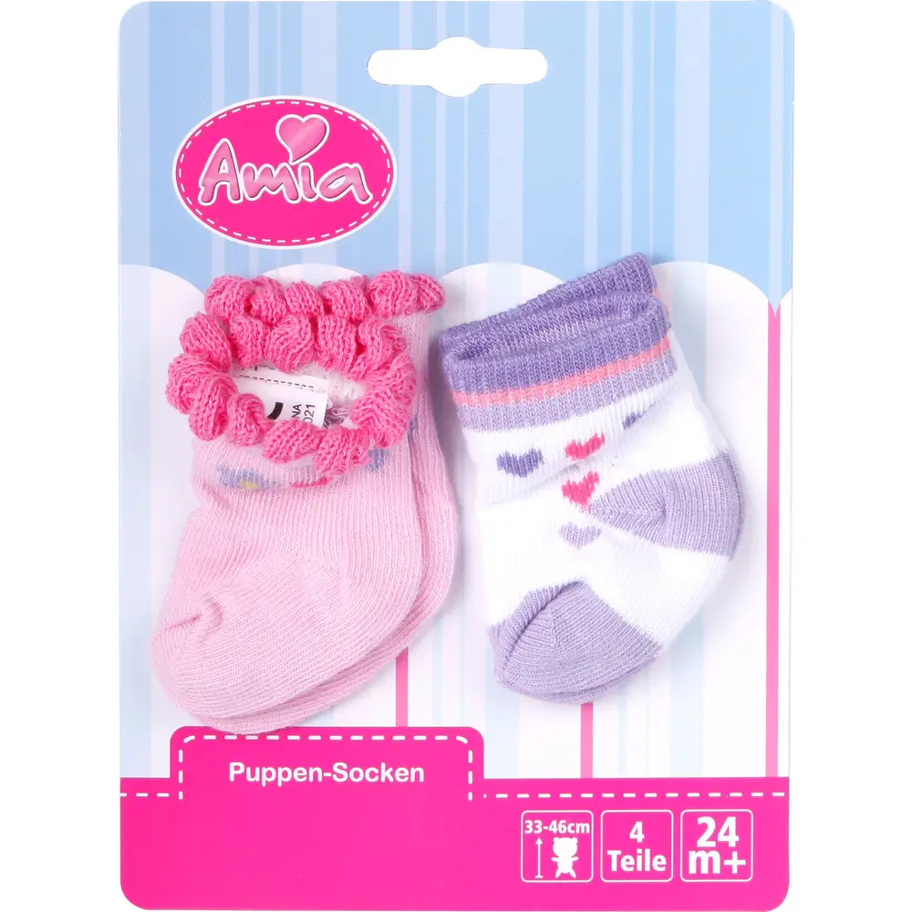 Amia chaussettes poupée chaussettes bébé 28-33 cm 2 paires multicolore