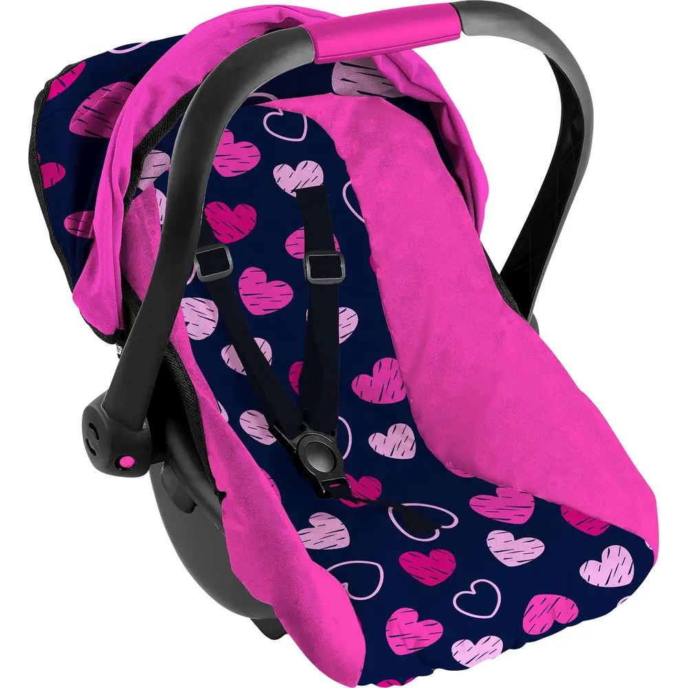 Amia poppenautostoeltje hartmotief roze speelgoed poppenstoel