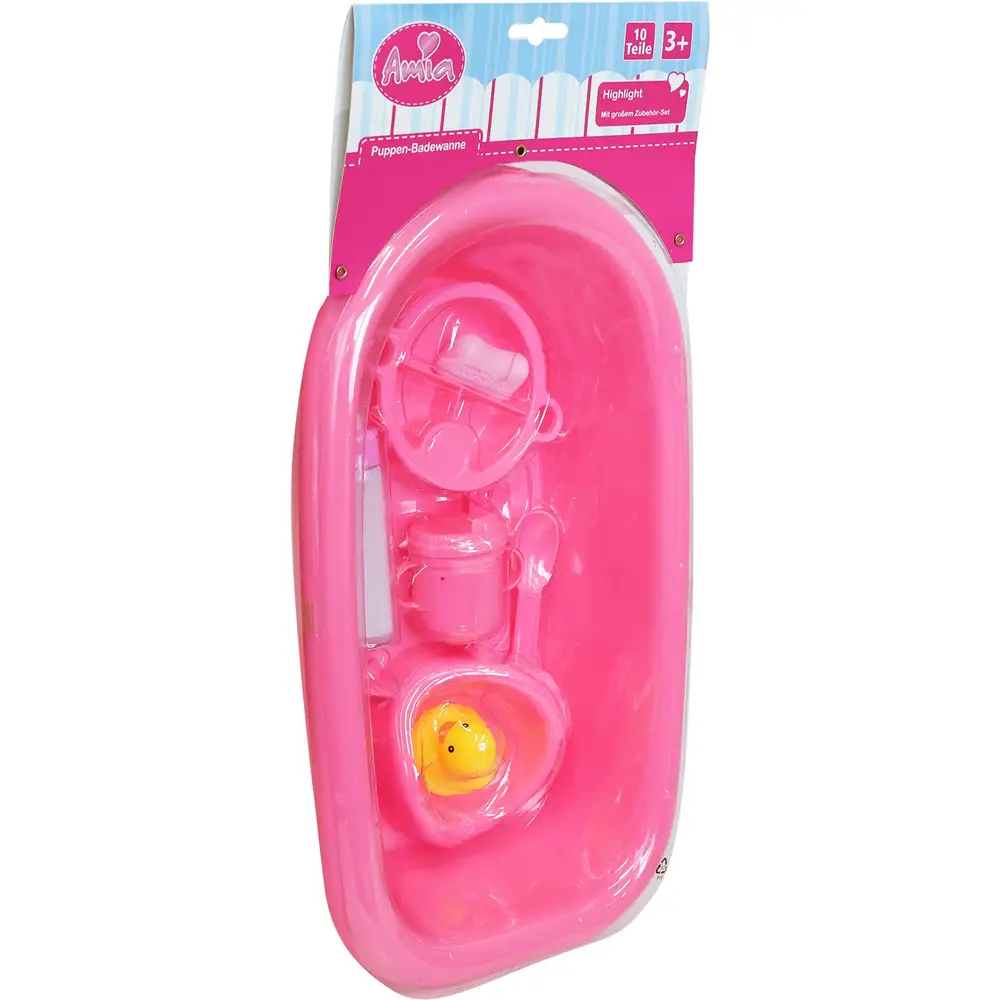 Amia poppen badset met accessoires - poppenbadje speelgoedset