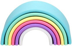 Dena Jouet arc-en-ciel pastel silicone 6 pièces pour bébés et enfants