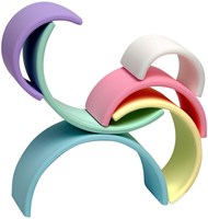 Dena Jouet arc-en-ciel pastel silicone 6 pièces pour bébés et enfants-3