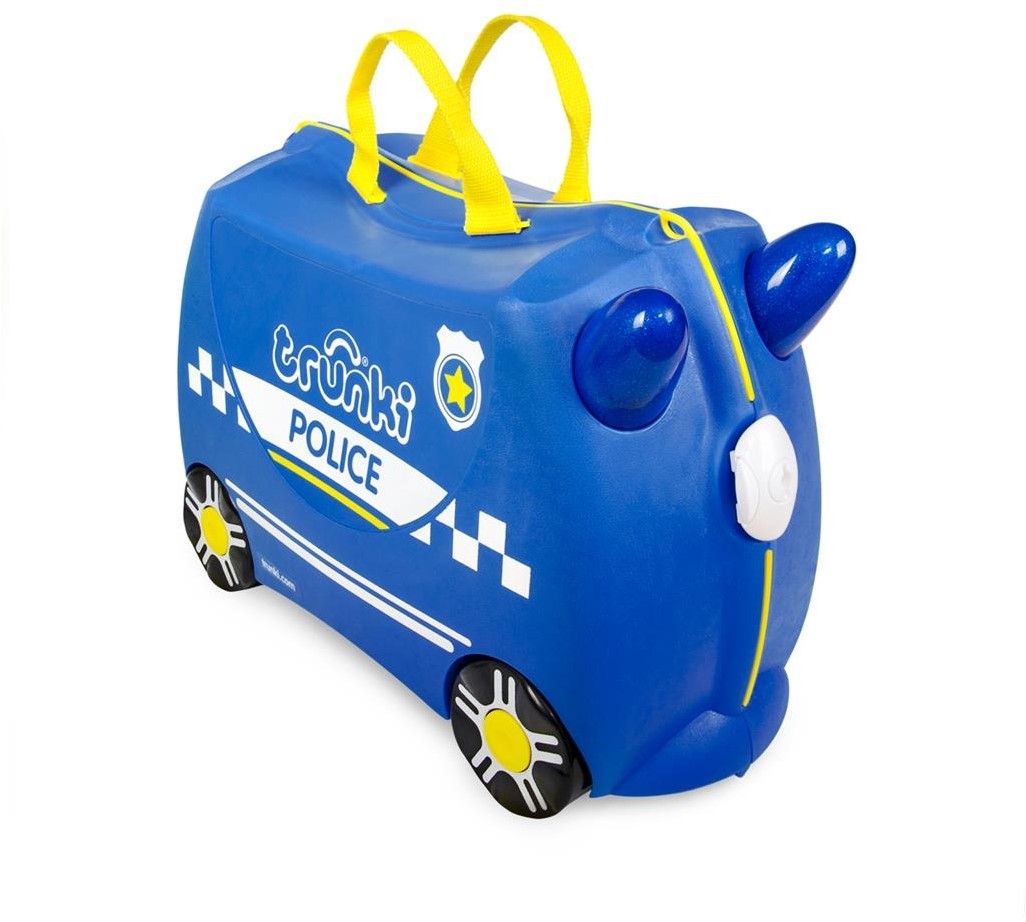 Achetez Trunki Valise Enfant à Roulette à Chevaucher incl. Autocollants -  Percy la Voiture de Police?