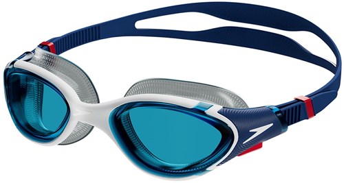 Speedo zwembril Biofuse 2.0 blauw-wit voor volwassenen - comfort