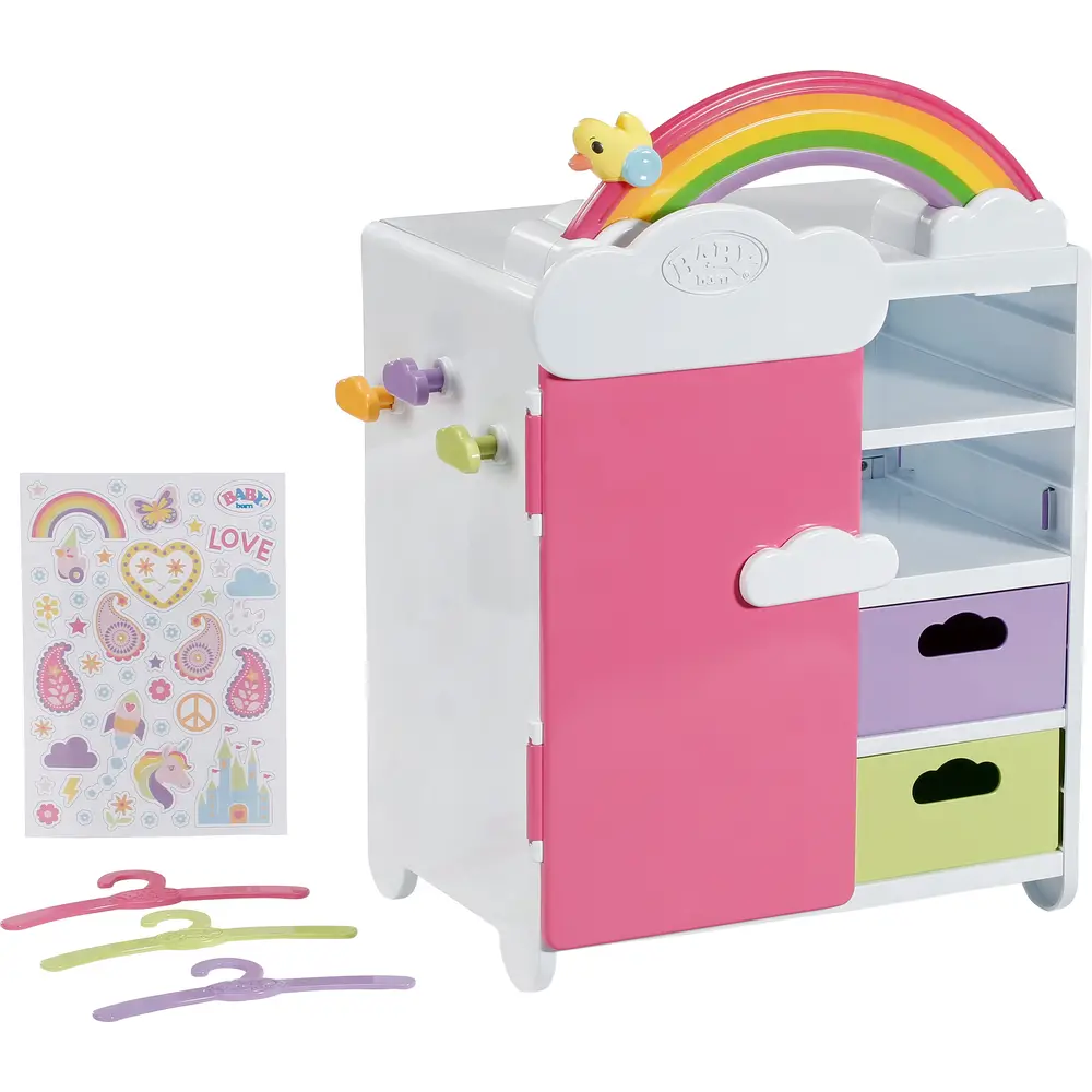 BABY born Regenboog poppenkast met licht en muziek - kledingkast speelgoed