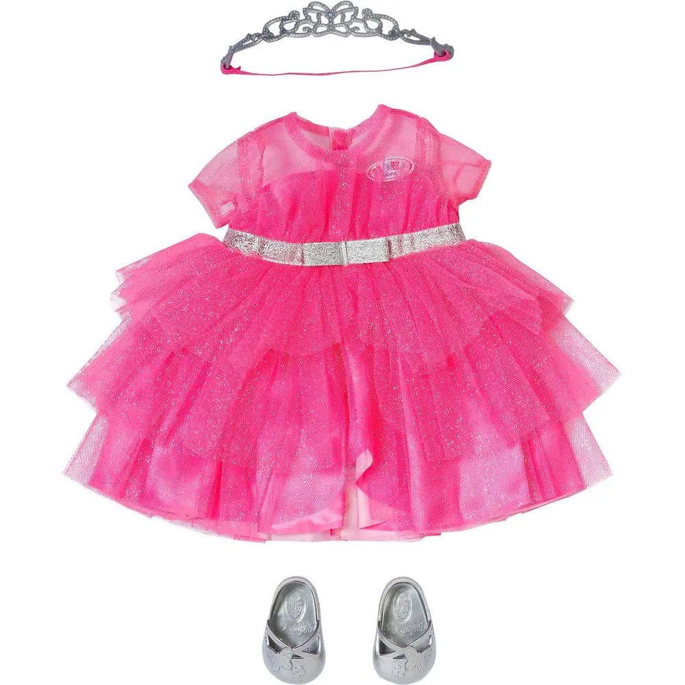 BABY born tenue princesse robe poupée rose diadème 43cm accessoires