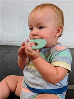Tikiri bijtring krokodil natuurlijk rubber baby speelgoed