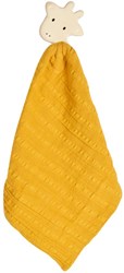 Tikiri knuffeldoekje giraf met bijtring natuurlijk rubber 25x23cm baby