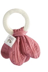Tikiri bijtring - natuurlijk rubber safari baby bijtspeeltje roze