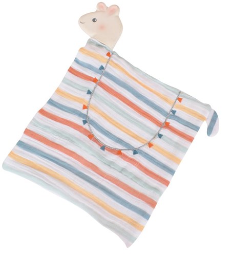 Tikiri Lama knuffeldoekje met hoofdje van natuurrubber 37cm baby