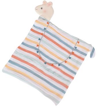Tikiri Lama knuffeldoekje met hoofdje van natuurrubber 37cm baby-3