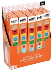 Petit Collage houten blokfluit muziekinstrument voor kinderen kleurrijk