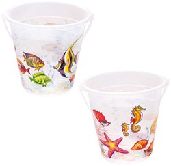 HOT Sports + Toys emmertje Sealife transparant strand speelgoed 19x18x12cm
