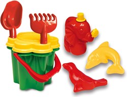 HOT Sports + Toys strand emmerset met gieter en zandvormpjes - 18 cm