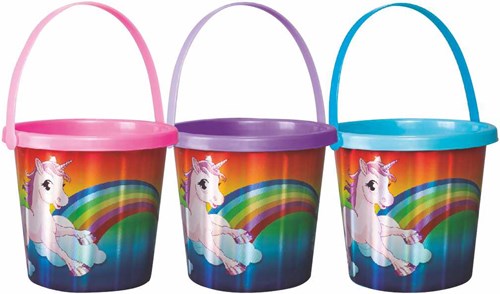 HOT Sports + Toys seau de plage licorne rose 19 cm plastique