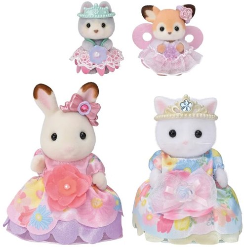 Sylvanian Families set princesses fleuries - poupées douces en velours-3