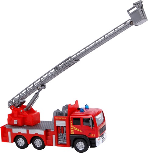 Kids GLOBE brandweer ladderwagen speelgoed die cast licht geluid 16cm-2