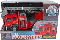 Kids GLOBE brandweer ladderwagen speelgoed die cast licht geluid 16cm-3
