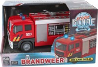 Kids GLOBE brandweerauto speelgoed die-cast met licht en geluid 13cm-3
