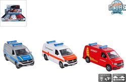 Kids GLOBE speelgoedauto Volkswagen Transporter hulpdienst die-cast licht geluid 13,5cm