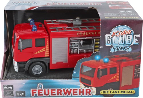 Kids GLOBE camion de pompier jouet die cast lumière son 13cm-3