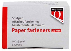 Quantore attaches parisiennes dorées 25mm - 100 pièces pour bureau et loisirs