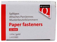 Quantore attaches parisiennes dorées 12mm - 100 pièces pour loisirs créatifs et documents