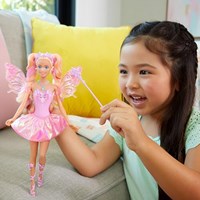 Mattel Barbie poupée fée à changement de couleur avec baguette magique et ailes-2