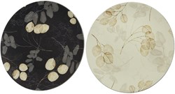 Decoris decoschaal kunststof onderbord met print grijs Ø33cm decoratie