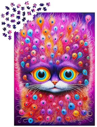 Enjoy Puzzle puzzle 1000 pièces - I'm Watching You - design chat coloré-3