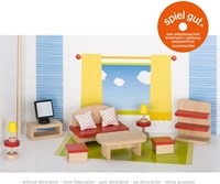 Goki salon maison de poupée ensemble meubles en bois accessoires-2