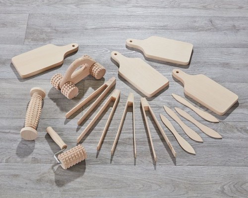Cosy deegset houten speelgoed 15-delig voor sensorisch spel