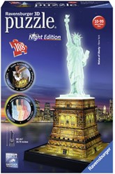 Ravensburger 3D puzzel gebouw Statue of Liberty Night Edition - 108 stukjes