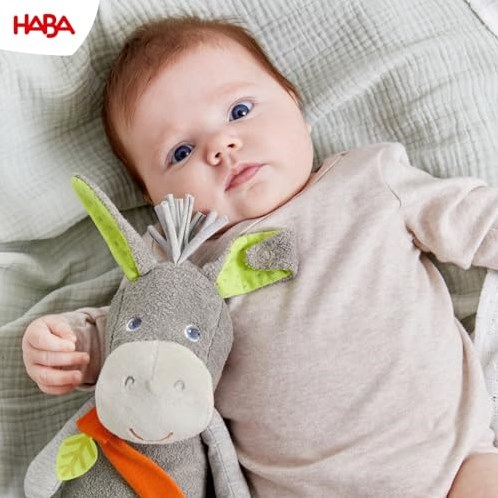 Haba peluche attache-tétine âne Elwood - doudou bébé doux-3