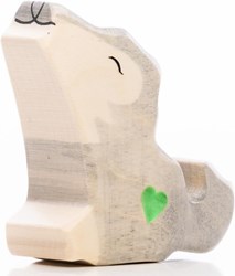Lilu louveteau en bois assis - jouet artisanal en bois FSC peint à la main