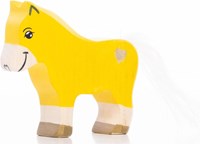 Lilu figurine licorne poulain bois jaune - jouet FSC magique