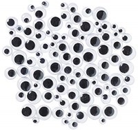 Colorations yeux mobiles autocollants noirs - 100 pièces pour loisirs créatifs