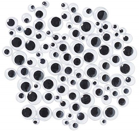 Colorations yeux mobiles autocollants noirs - 100 pièces pour loisirs créatifs