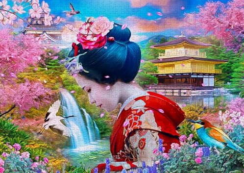 Enjoy Puzzle legpuzzel Geisha-Garten - 1000 stukjes puzzelplezier-2