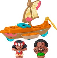 Mattel Little People bateau jouet Moana & Maui avec figurines